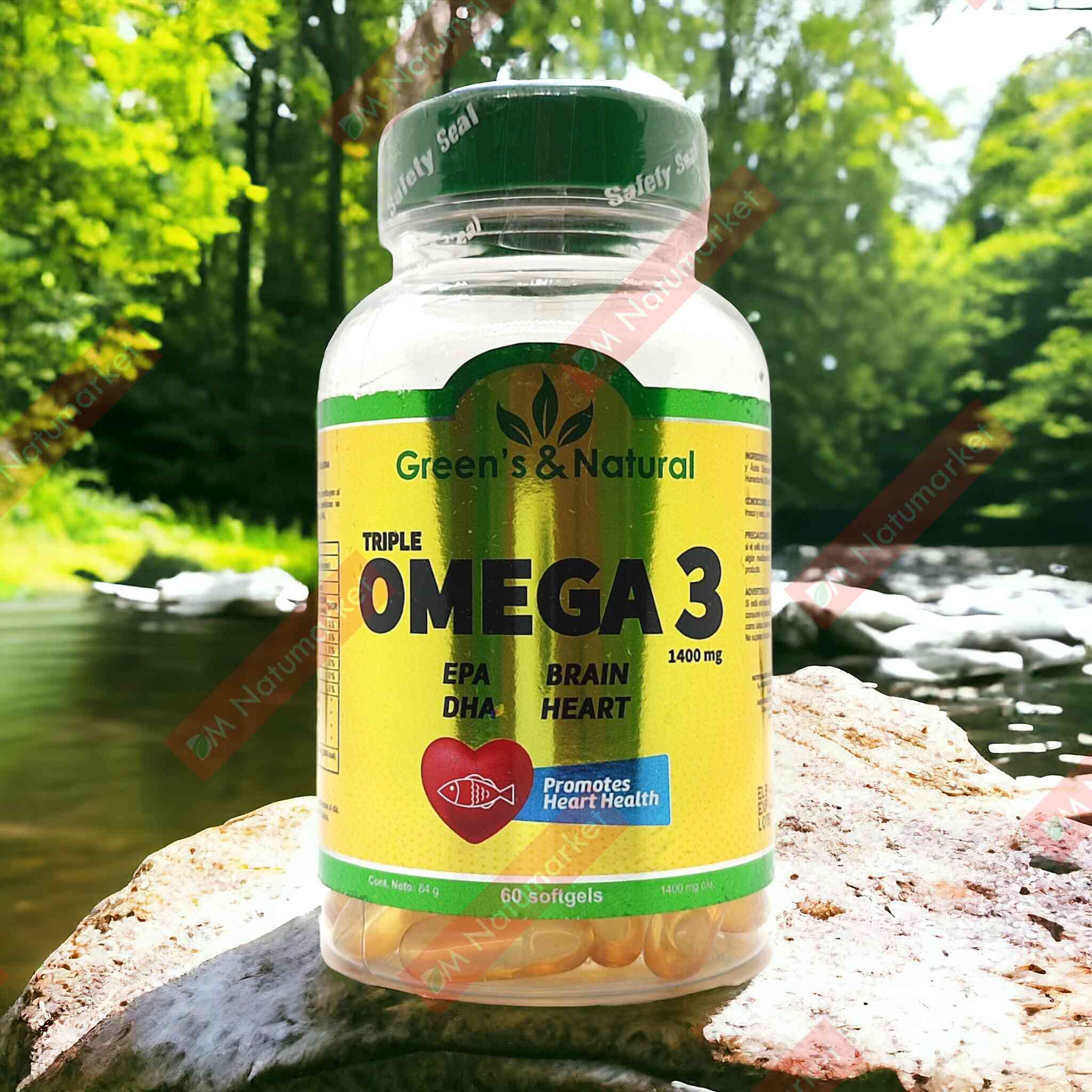 Triple Omega 3 Green's & Natural 1.400mg 60 cápsulas blandas - DM ...