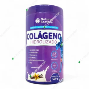 Colágeno Hidrolizado + Glucosamina, Condroitina, Vitaminas, Ácido Hialurónico y Zinc Natural Factors 500 g polvo sabor vainilla colágeno suplemento en Ecuador