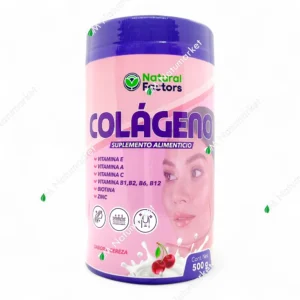 Colágeno Hidrolizado + Vitaminas, Biotina y Zinc Natural Factors 500 g polvo sabor cereza colágeno suplemento en Ecuador