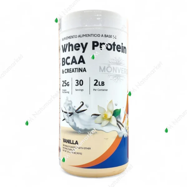 Proteína Whey MonVerd 2 libras polvo sabor vainilla Rendimiento deportivo suplemento en Ecuador