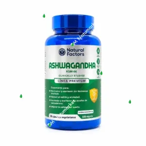 Ashwagandha KSM-66 Natural Factors 60 cápsulas relajación y sueño suplemento en Ecuador