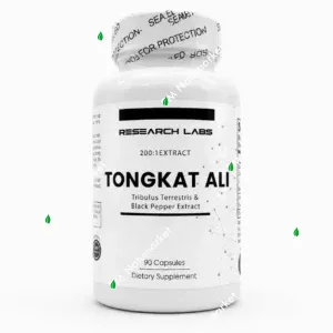 Tongkat Ali con Tribulus Terrestris Research Labs 90 cápsulas energía vitalidad y testosterona suplemento en Ecuador
