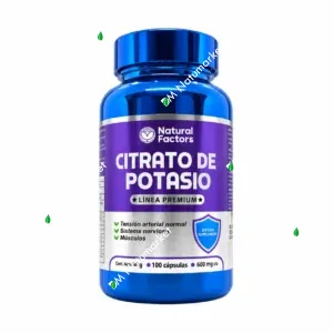 Citrato de Potasio Natural Factors 100 cápsulas Minerales y Electrolitos suplemento en Ecuador